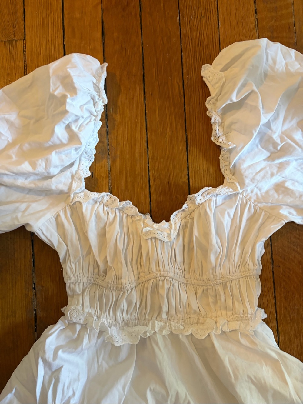 For Love And Lemons White Puff-Sleeve Mini Dress - Picture 2 of 3